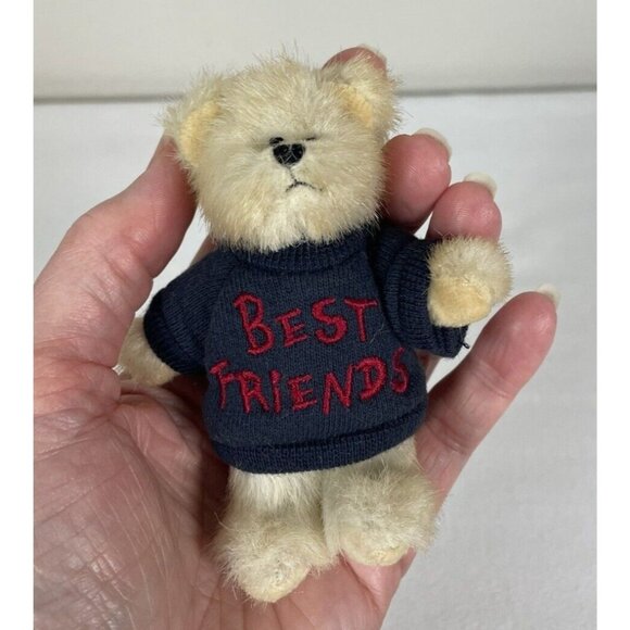 Boyds Bears Mini Teddy "Best Friends" Plush Navy Sweater Collectible 5" Vintage - Picture 8 of 8